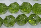 COQ119 15.5 inches 14mm faceted nuggets dyed olive quartz beads