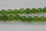 COQ12 16 inches 8mm faceted round dyed olive quartz beads wholesale