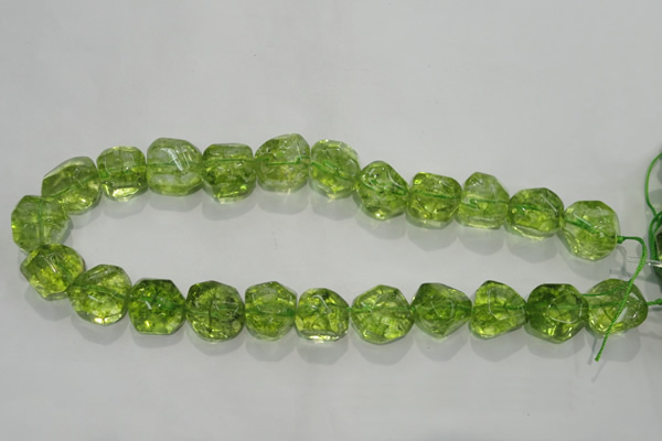 COQ125 15.5 inches 18mm nuggets dyed olive quartz beads