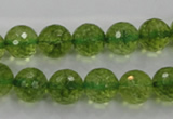 COQ17 16 inches 16mm faceted round dyed olive quartz beads wholesale