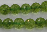 COQ19 16 inches 20mm faceted round dyed olive quartz beads wholesale