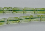 COQ22 16 inches 7*13mm column dyed olive quartz beads wholesale