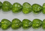 COQ31 15.5 inches 16*16mm heart dyed olive quartz beads wholesale