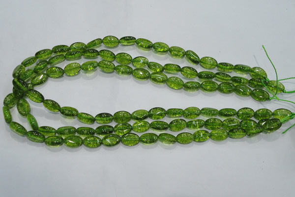 COQ35 15.5 inches 8*12mm oval dyed olive quartz beads wholesale