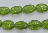 COQ36 15.5 inches 10*14mm oval dyed olive quartz beads wholesale