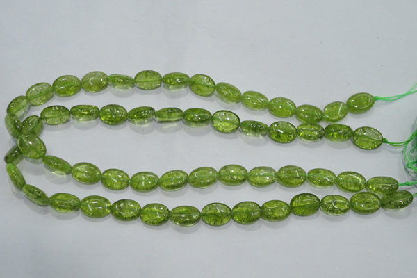 COQ36 15.5 inches 10*14mm oval dyed olive quartz beads wholesale