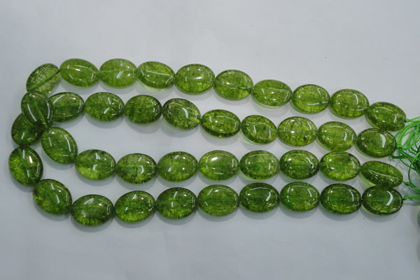 COQ37 15.5 inches 15*20mm oval dyed olive quartz beads wholesale