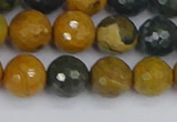 COS203 15.5 inches 10mm faceted round ocean jasper beads