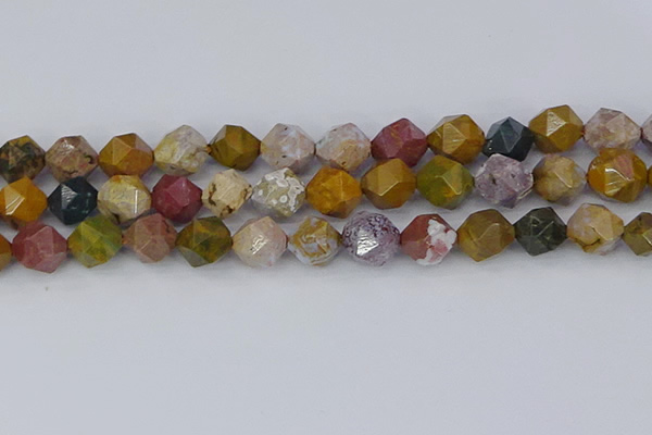 COS213 15.5 inches 12mm faceted nuggets ocean jasper beads