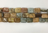 COS253 15.5 inches 13*18mm rectangle ocean stone beads wholesale