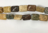 COS254 15.5 inches 15*20mm rectangle ocean stone beads wholesale