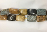 COS255 15.5 inches 18*25mm rectangle ocean stone beads wholesale