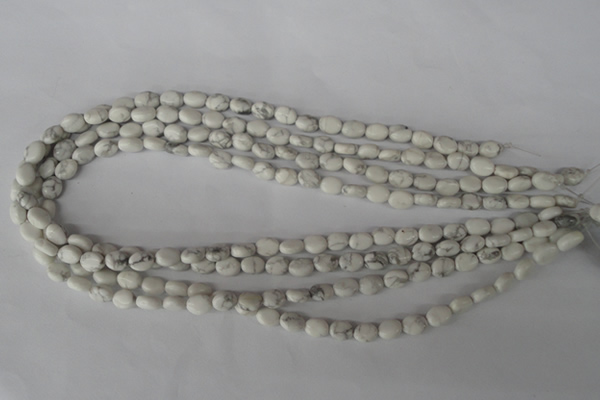 COV05 15.5 inches 6*8mm oval white howlite beads wholesale