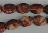 COV106 15.5 inches 12*16mm oval red mud jasper beads wholesale