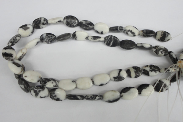 COV138 15.5 inches 13*18mm oval black & white jasper beads wholesale