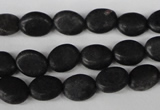 COV14 15.5 inches 8*10mm oval blackstone gemstone beads wholesale