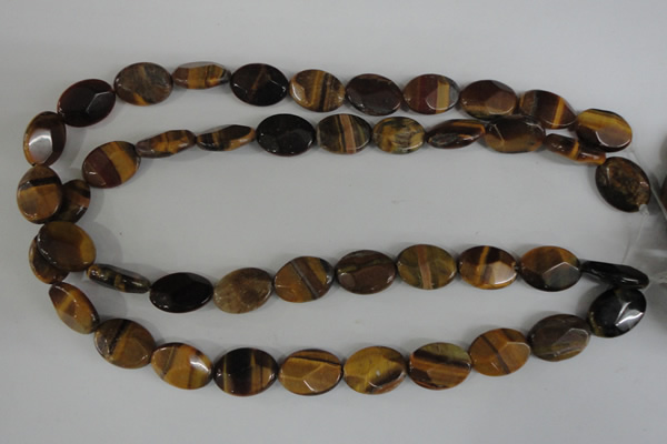 COV180 15.5 inches 13*18mm faceted oval yellow tiger eye beads wholesale