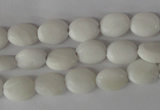 COV48 15.5 inches 8*10mm oval white shell beads wholesale