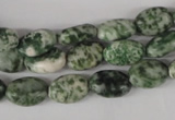 COV52 15.5 inches 8*12mm oval green spot gemstone beads wholesale