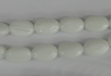 COV58 15.5 inches 8*12mm oval white porcelain beads wholesale