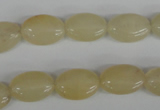 COV68 15.5 inches 10*14mm oval yellow jade beads wholesale