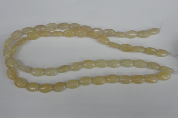 COV68 15.5 inches 10*14mm oval yellow jade beads wholesale