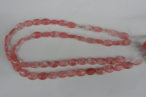 COV91 15.5 inches 10*14mm oval cherry quartz beads wholesale