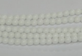 CPB01 15.5 inches 4mm round white porcelain beads wholesale