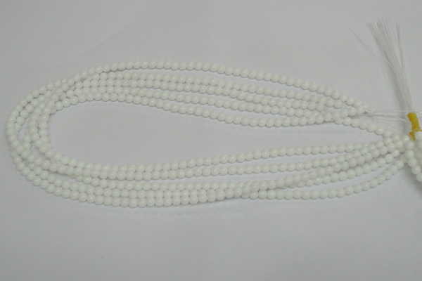 CPB01 15.5 inches 4mm round white porcelain beads wholesale