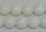 CPB06 15.5 inches 14mm round white porcelain beads wholesale