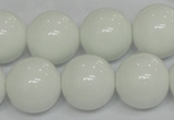 CPB08 15.5 inches 18mm round white porcelain beads wholesale