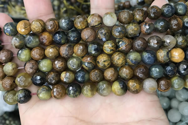 CPB1065 15.5 inches 4mm faceted round natural pietersite beads