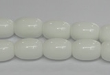 CPB11 15.5 inches 10*14mm drum white porcelain beads wholesale