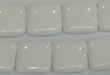 CPB115 15.5 inches 20*20mm square white porcelain beads wholesale