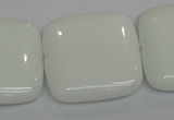 CPB117 15.5 inches 30*30mm square white porcelain beads wholesale