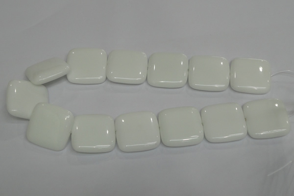 CPB117 15.5 inches 30*30mm square white porcelain beads wholesale