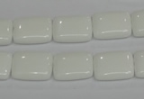 CPB121 15.5 inches 12*16mm rectangle white porcelain beads wholesale