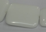 CPB125 15.5 inches 30*40mm rectangle white porcelain beads wholesale