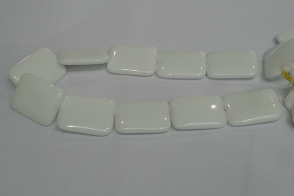 CPB125 15.5 inches 30*40mm rectangle white porcelain beads wholesale