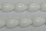 CPB23 15.5 inches 12*16mm teardrop white porcelain beads wholesale