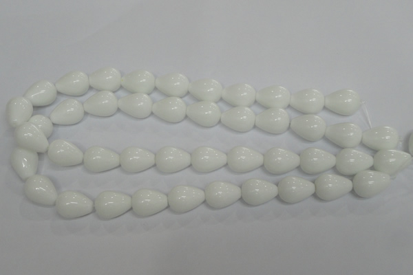 CPB24 15.5 inches 13*18mm teardrop white porcelain beads wholesale