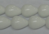 CPB25 15.5 inches 15*20mm teardrop white porcelain beads wholesale