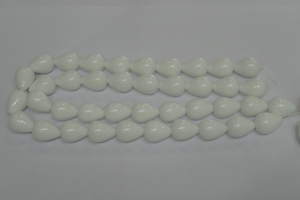 CPB25 15.5 inches 15*20mm teardrop white porcelain beads wholesale