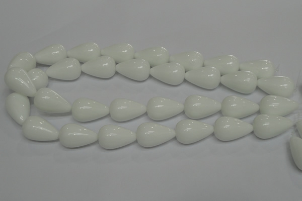 CPB26 15.5 inches 15*25mm teardrop white porcelain beads wholesale