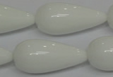 CPB27 15.5 inches 10*30mm teardrop white porcelain beads wholesale