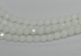 CPB31 15.5 inches 4mm faceted round white porcelain beads wholesale