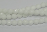 CPB32 15.5 inches 6mm faceted round white porcelain beads wholesale