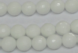 CPB34 15.5 inches 10mm faceted round white porcelain beads wholesale