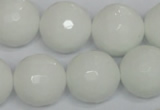 CPB38 15.5 inches 18mm faceted round white porcelain beads wholesale