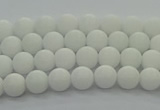 CPB410 15.5 inches 4mm round matte white porcelain beads